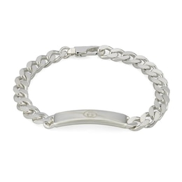 Gucci Tag Sterling Silver ID Chunky Curb Chain Bracelet
