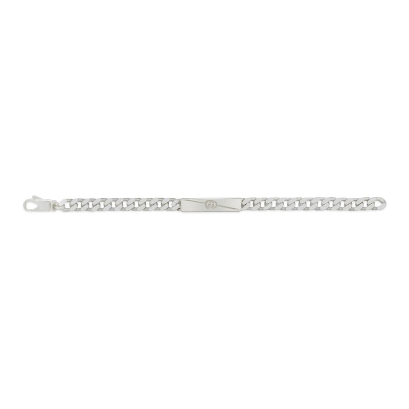 Gucci Tag Sterling Silver ID Chunky Curb Chain Bracelet