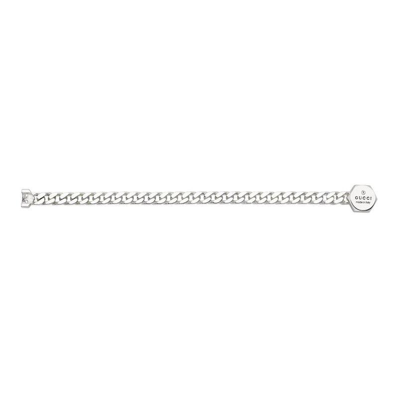 Gucci Trademark Sterling Silver Curb Chain Bracelet
