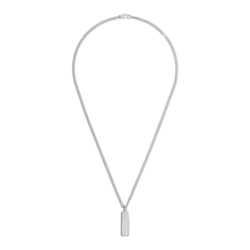 Main Image 1 of Gucci Tag Sterling Silver Chain ID Pendant Necklace