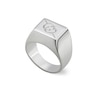 Thumbnail Image 1 of Gucci Tag Sterling Silver Engraved Logo & Square Ring (Size N-O)
