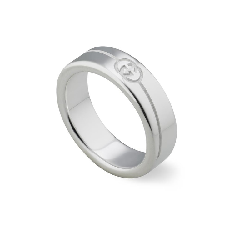 Gucci Tag Sterling Silver Ring Size N-O