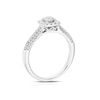 Thumbnail Image 2 of 18ct White Gold 0.50ct Diamond Cushion Shape Halo Ring