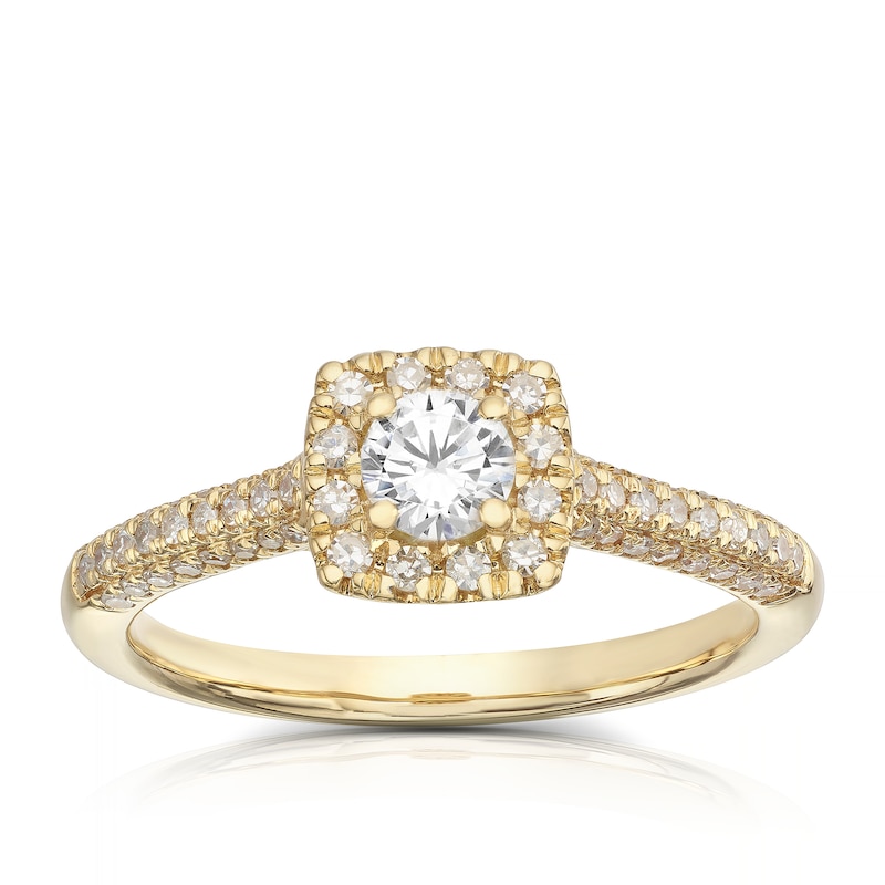 Yellow Gold Halo Engagement Ring
