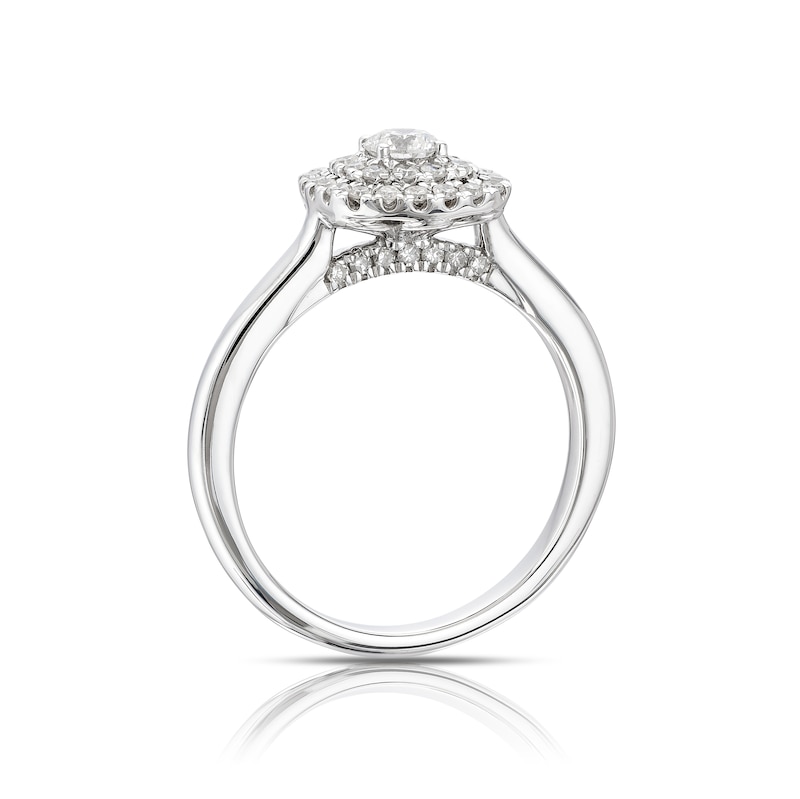 18ct White Gold 0.50ct Diamond Round Cut Double Halo Ring