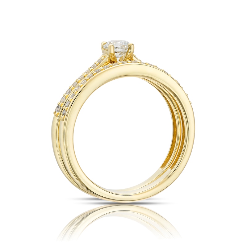 9ct Yellow Gold 0.50ct Diamond Round Cut Solitaire Bridal Set