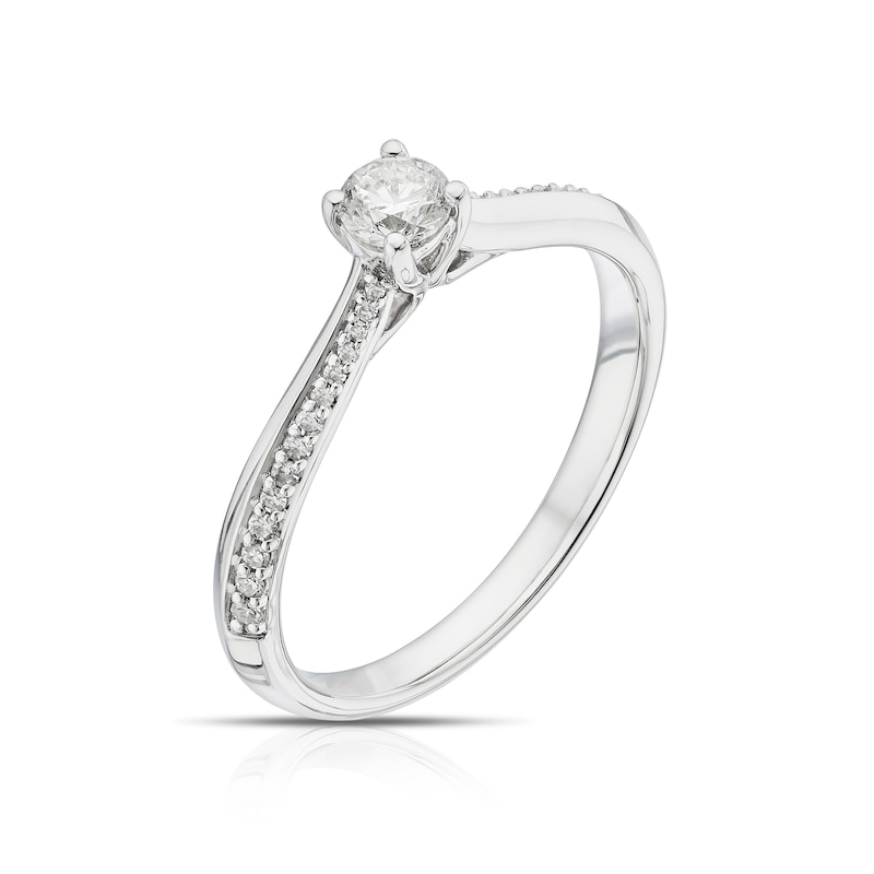 9ct White Gold 0.25ct Diamond Solitaire Ring