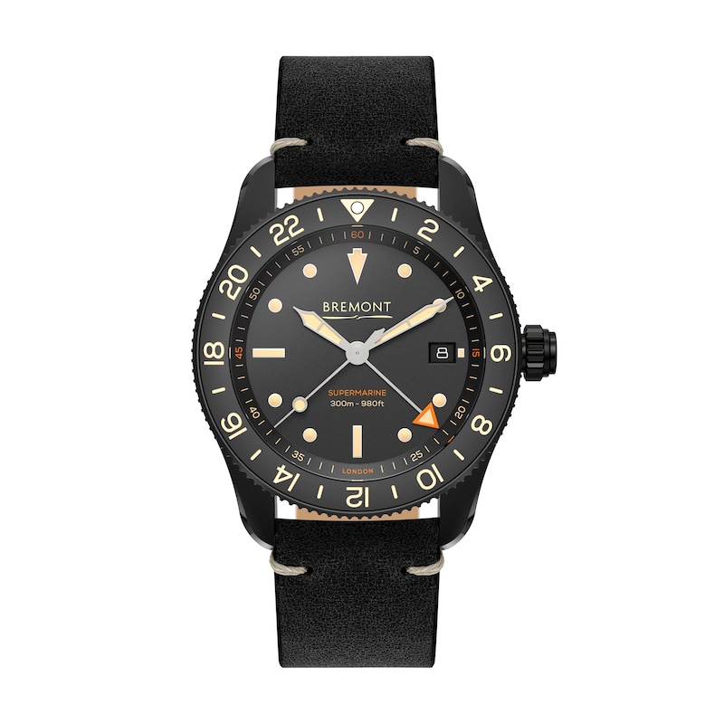 Main Image 1 of Bremont Supermarine S302 Jet Black Vintage Leather Strap Watch