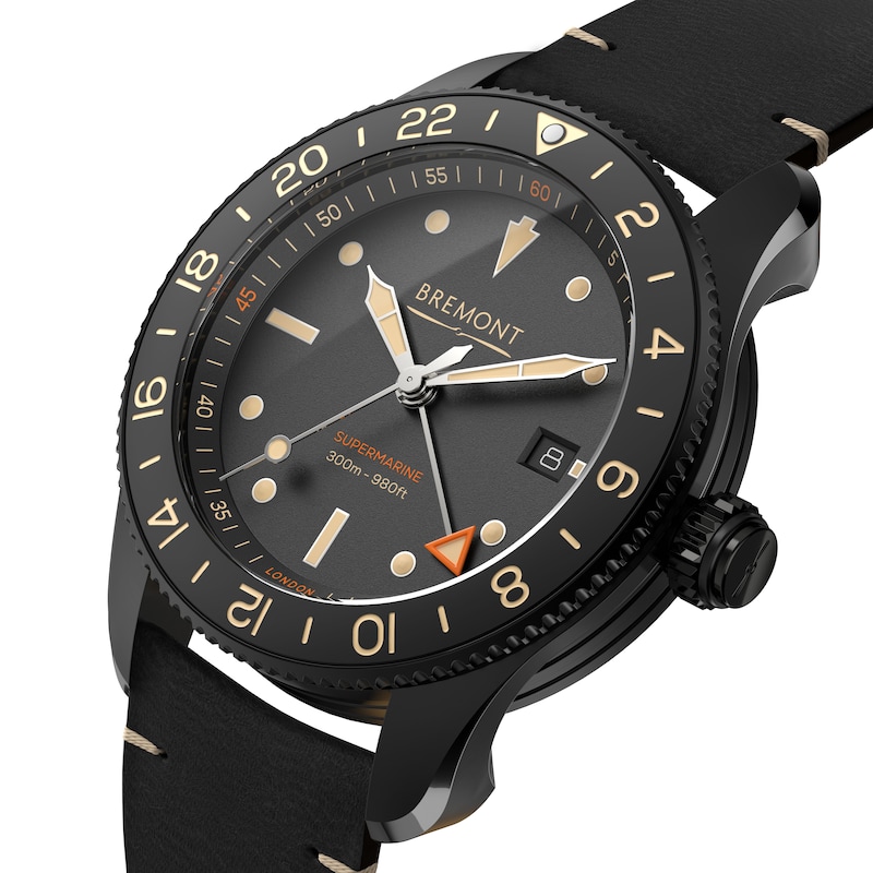 Main Image 3 of Bremont Supermarine S302 Jet Black Vintage Leather Strap Watch