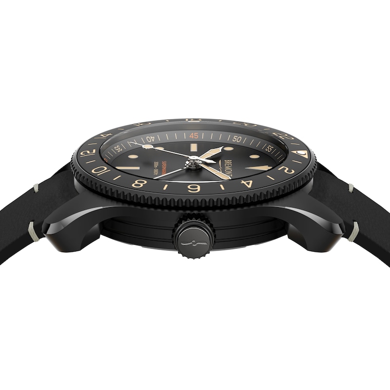 Bremont Supermarine S302 Jet Black Vintage Leather Strap Watch