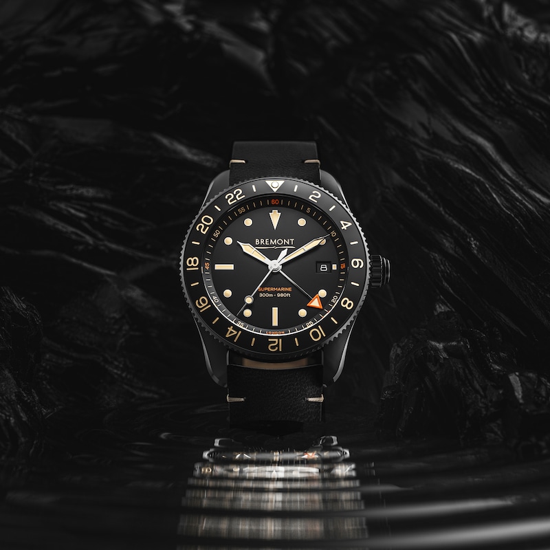 Main Image 6 of Bremont Supermarine S302 Jet Black Vintage Leather Strap Watch