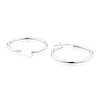 Thumbnail Image 1 of 9ct White Gold 20mm Graduated Plain Creole Hoop Earrings