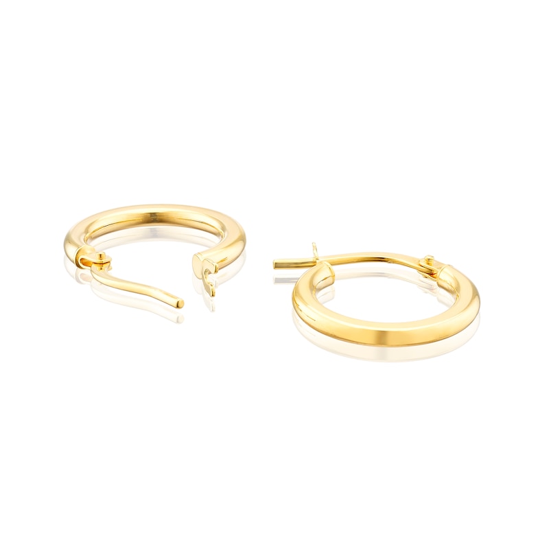 9ct Yellow Gold 10mm Graduated Plain Creole Hoop Earrings