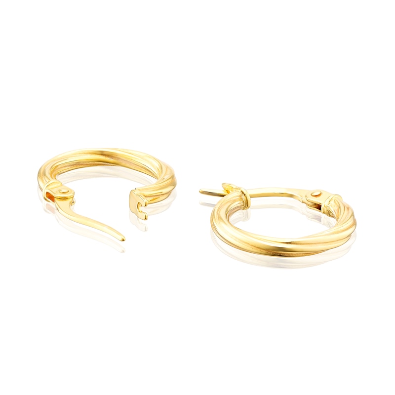 9ct Yellow Gold 10mm Twist Creole Hoop Earrings