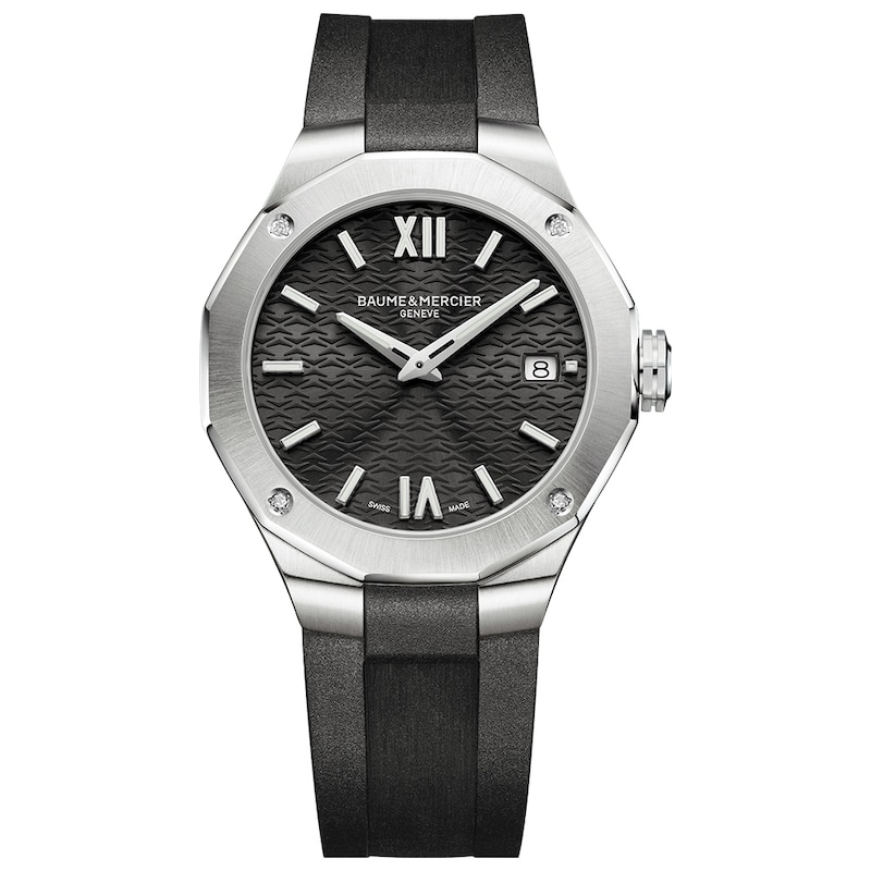 Baume & Mercier Riviera Ladies' Black Rubber Strap Watch