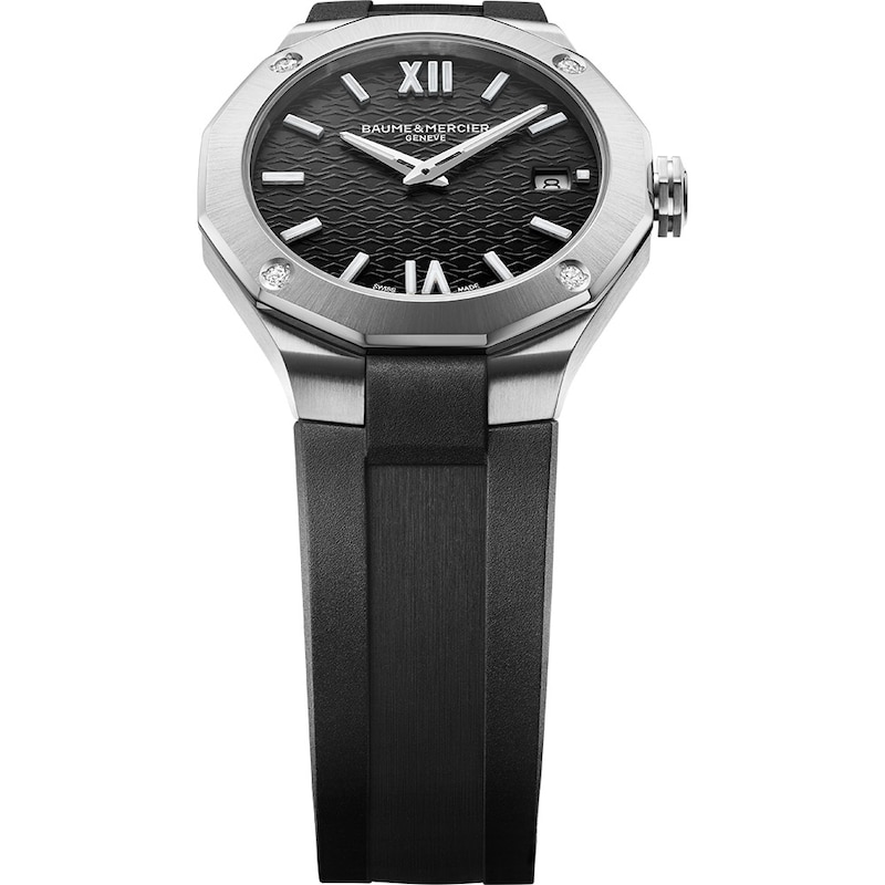 Baume & Mercier Riviera Ladies' Black Rubber Strap Watch