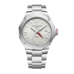 Baume & Mercier Riviera Men's Silver Tone Dial Stainless Steel Watch