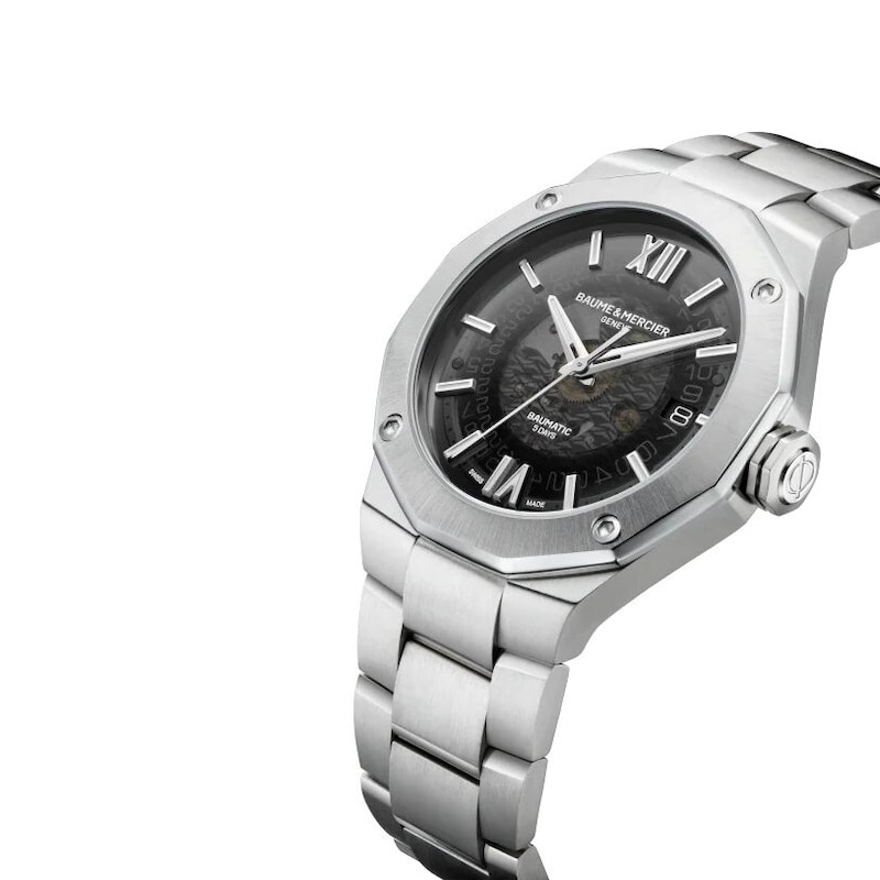 Baume & Mercier Riviera Men's Grey Dial Stainless Steel Bracelet Watch
