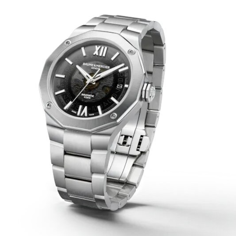 Baume & Mercier Riviera Men's Grey Dial Stainless Steel Bracelet Watch