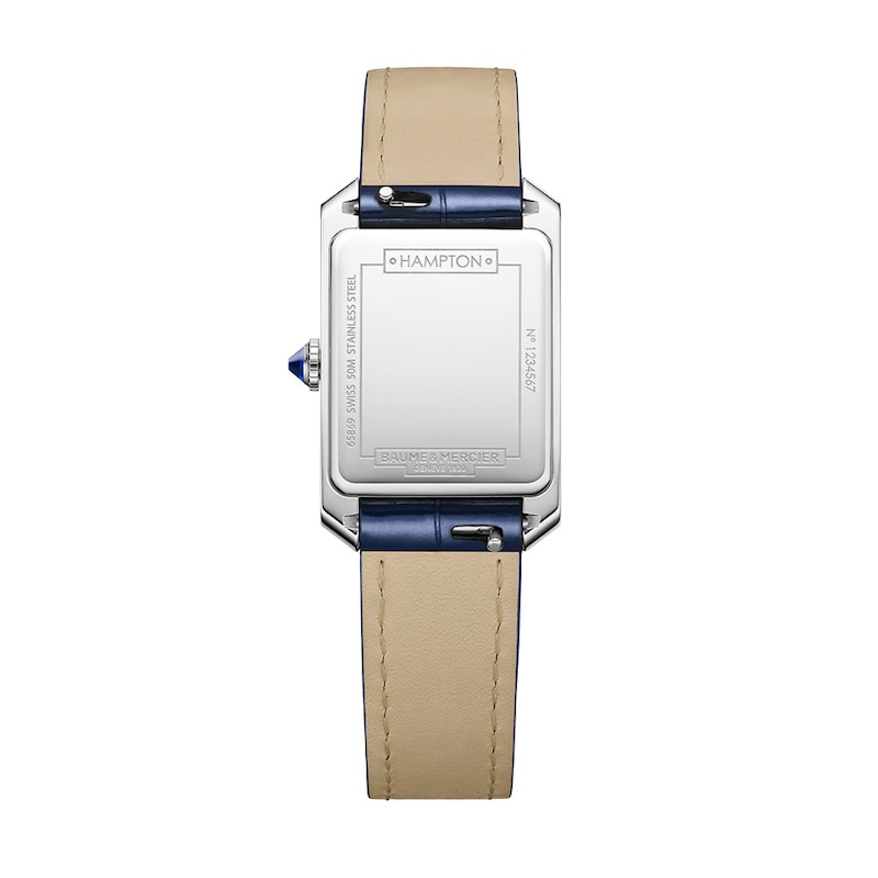 Baume & Mercier Hampton Ladies' Diamond Set Blue Leather Strap Watch