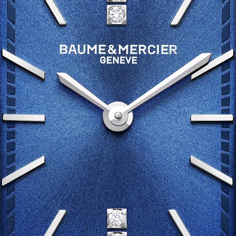 Main Image 5 of Baume & Mercier Hampton Ladies' Diamond Set Blue Leather Strap Watch