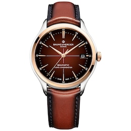 Baume & Mercier Clifton Men's Bronze Leather Strap Watch
