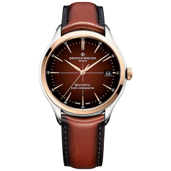 Baume & Mercier Clifton Men’s Bronze Leather Strap Watch