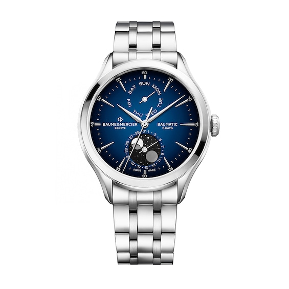 Baume & Mercier Clifton Men’s Blue Dial Stainless Steel Bracelet Watch