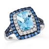 Thumbnail Image 0 of Le Vian 14ct White Gold Aquamarine, Sapphire & 0.23ct Diamond Halo Ring