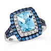 Thumbnail Image 0 of Le Vian 14ct White Gold Aquamarine, Sapphire & 0.23ct Diamond Halo Ring