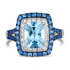 Thumbnail Image 1 of Le Vian 14ct White Gold Aquamarine, Sapphire & 0.23ct Diamond Halo Ring
