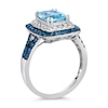 Thumbnail Image 2 of Le Vian 14ct White Gold Aquamarine, Sapphire & 0.23ct Diamond Halo Ring