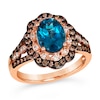 Thumbnail Image 0 of Le Vian 14ct Rose Gold Deep Sea Blue Topaz & 0.45ct Diamond Halo Ring