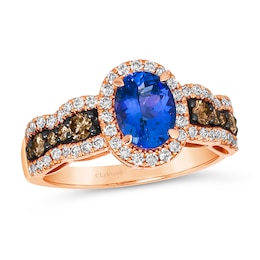 Le Vian 14ct Rose Gold Blueberry Tanzanite & 0.58ct Diamond Oval Shape Ring