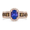 Thumbnail Image 1 of Le Vian 14ct Rose Gold Blueberry Tanzanite & 0.58ct Diamond Oval Shape Ring