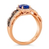 Thumbnail Image 2 of Le Vian 14ct Rose Gold Blueberry Tanzanite & 0.58ct Diamond Oval Shape Ring