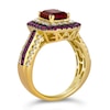 Thumbnail Image 1 of Le Vian 14ct Yellow Gold Raspberry Rhodolite & 0.69ct Diamond Halo Ring