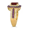 Thumbnail Image 2 of Le Vian 14ct Yellow Gold Raspberry Rhodolite & 0.69ct Diamond Halo Ring