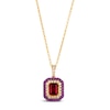 Thumbnail Image 0 of Le Vian 14ct Yellow Gold Raspberry Rhodolite & 0.45ct Diamond Pendant Necklace