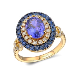 Le Vian 14ct Yellow Gold Tanzanite, Sapphire & 0.69ct Diamond Ring