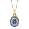 Thumbnail Image 0 of Le Vian 14ct Yellow Gold Tanzanite, Sapphire & 0.37ct Diamond Pendant Necklace