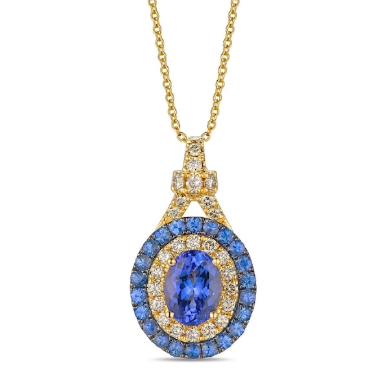 Le Vian 14ct Yellow Gold Tanzanite, Sapphire and 0.37ct Diam