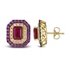 Thumbnail Image 2 of Le Vian 14ct Yellow Gold Raspberry Rhodolite & 0.45ct Diamond Stud Earrings