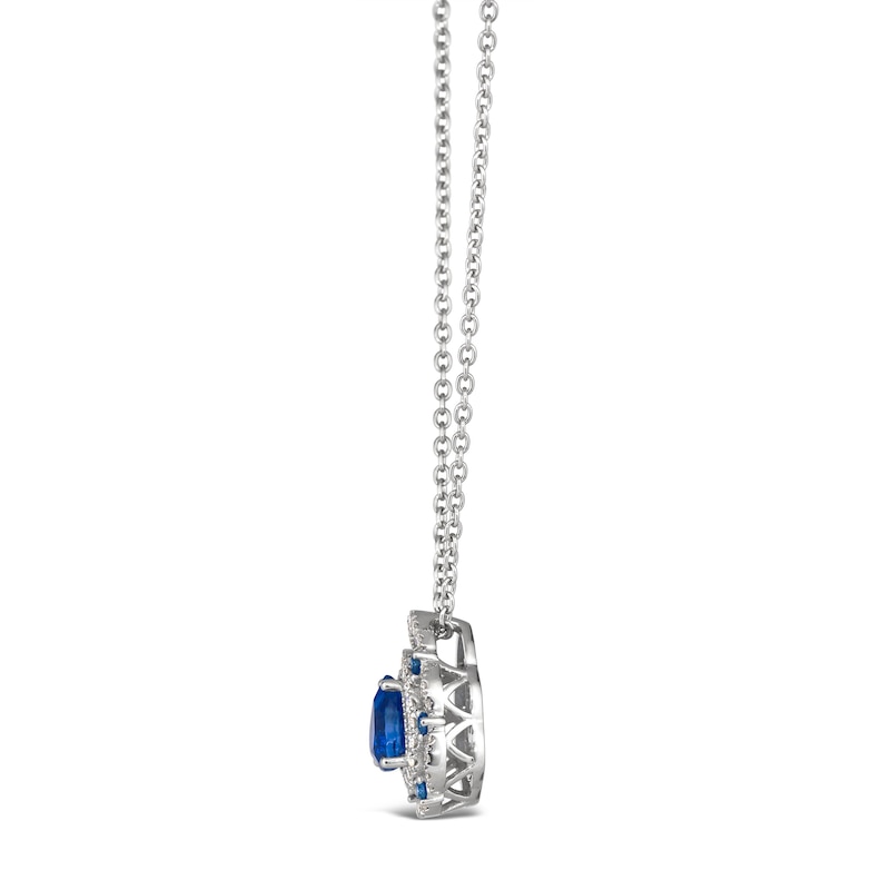 Le Vian Couture Platinum Ceylon Sapphire & 0.18ct Diamond Pear Shape Pendant Necklace
