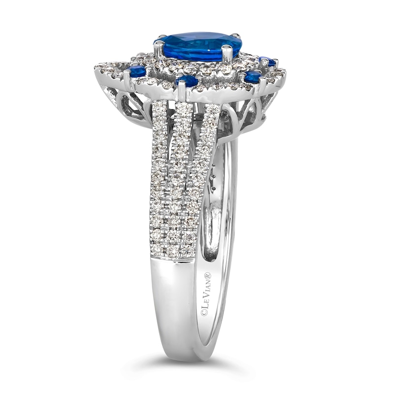 Le Vian Couture Platinum Blueberry Ceylon Sapphire & 0.45ct Diamond Pear Shape Ring