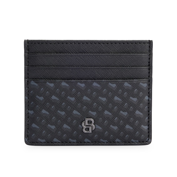 BOSS Monogram Double B Trim Leather Card Holder