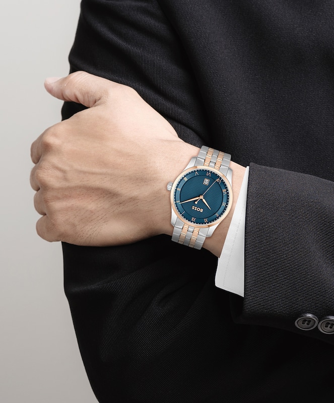 Main Image 4 of BOSS Principle Men's Blue Dial & Two Tone Bracelet Watch