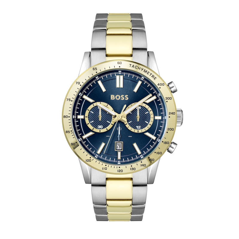 BOSS Allure Chronograph Blue Dial & Two-Tone Bracelet Watch