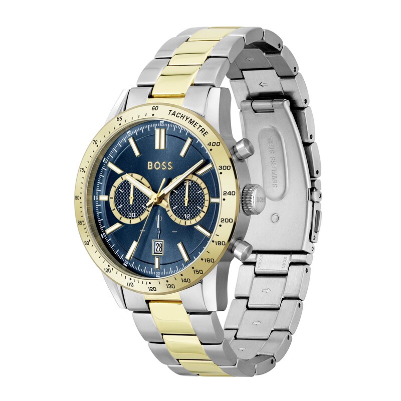 BOSS Allure Chronograph Blue Dial & Two-Tone Bracelet Watch