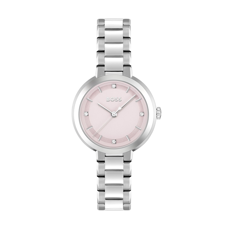 BOSS Sena Ladies' Pink Dial & Stainless Steel Bracelet Watch